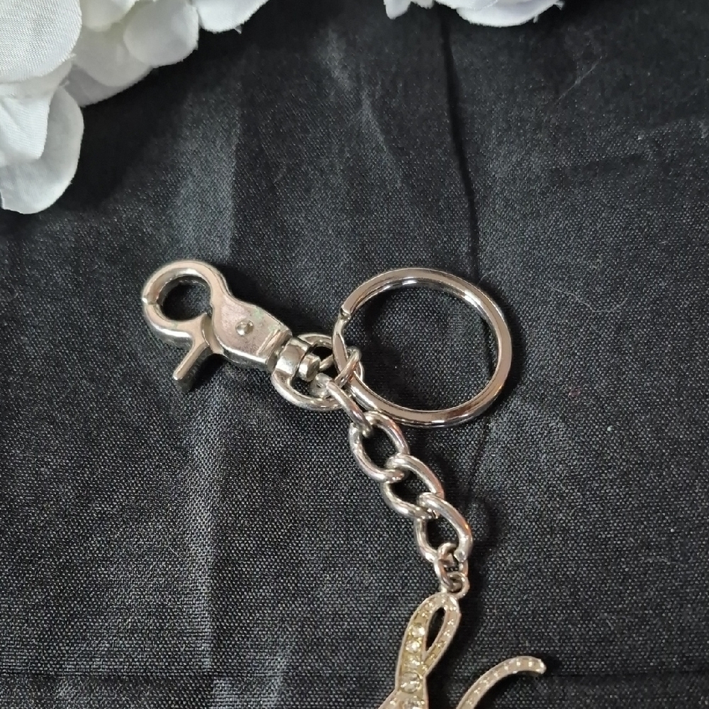 Rhinestone Monogram Keychain - Picture 3 of 4